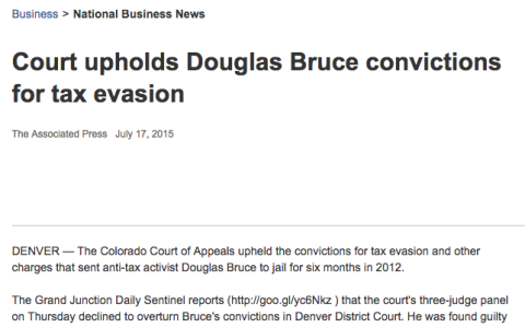 Denver taxpayer advocate Douglas Bruce's conviction upheld in court.