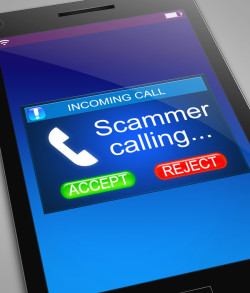 Scam caller concept.
